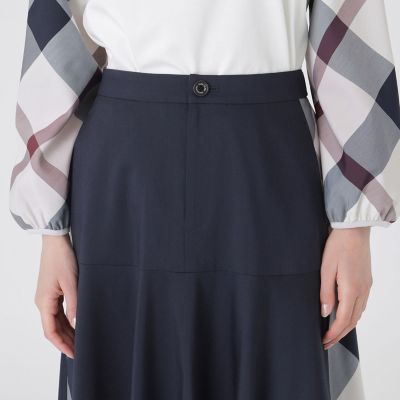 サイドクレストブリッジチェックフレアスカート | BLUE LABEL