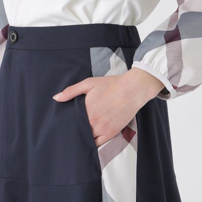 サイドクレストブリッジチェックフレアスカート | BLUE LABEL