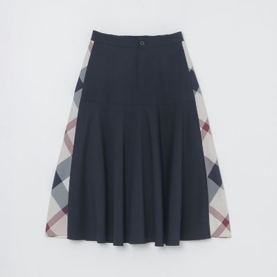 サイドクレストブリッジチェックフレアスカート | BLUE LABEL