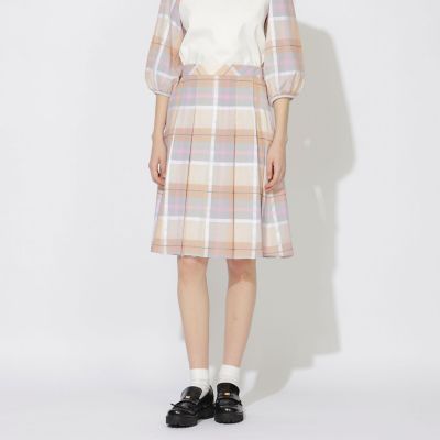 ＜BLUE LABEL CRESTBRIDGE (Women)＞クレストブリッジチェックシャドードビープリーツスカート