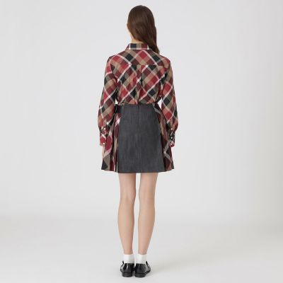 サイドチェックミニスカート | BLUE LABEL CRESTBRIDGE (Women)/ブルー