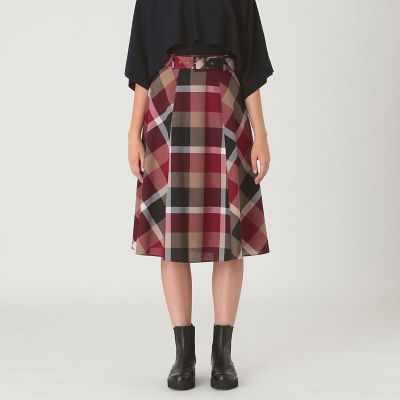 ＜BLUE LABEL CRESTBRIDGE (Women)＞クレストブリッジチェックウールポリエステルフレアスカート
