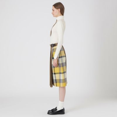 ウールライクツイルパーシャルチェックスカート | BLUE LABEL