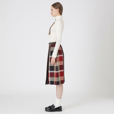 ウールライクツイルパーシャルチェックスカート | BLUE LABEL