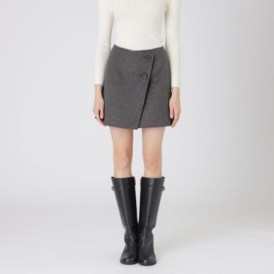 ＜BLUE LABEL CRESTBRIDGE (Women)＞クレストブリッジチェックリバーポリウール巻きスカート