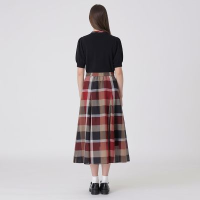クレストブリッジチェックシアーボイルフレアスカート | BLUE LABEL