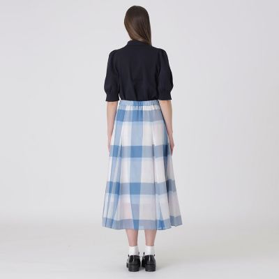 t0272／美品⭐︎クレストブリッジ チェック ソフティーボイル　フレアスカート クレストブリッジチェックシアーボイルフレアスカート | BLUE LABEL