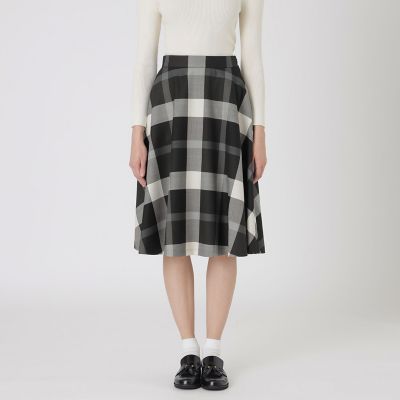 ＜BLUE LABEL CRESTBRIDGE (Women)＞クレストブリッジチェックサキソニーフレアスカート