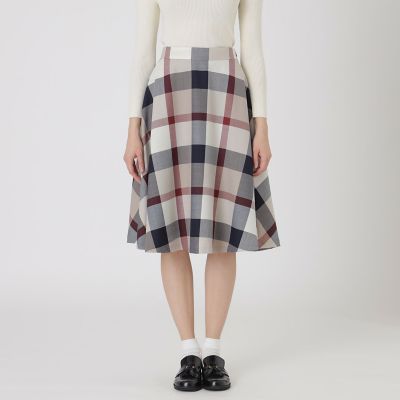 クレストブリッジチェックサキソニーフレアスカート | BLUE LABEL