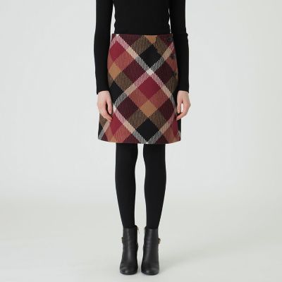 ＜BLUE LABEL CRESTBRIDGE (Women)＞クレストブリッジチェックロービングツイード台形スカート