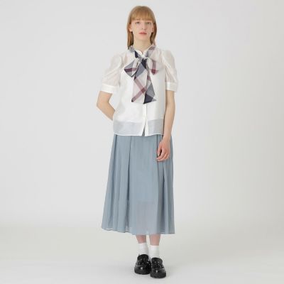 BLAMINK ブラミンク ストライプ フレアスカート 38 ブルー ホワイト ピンストライプフレアスカート | レディースファッション通販 - DHOLIC