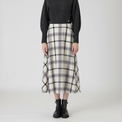 ＜BLUE LABEL CRESTBRIDGE (Women)＞【店舗限定】クレストブリッジチェックサキソニードビーオーバーペンフレアスカート