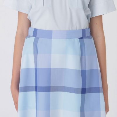 クレストブリッジチェックライトクロッシングツイルスカート | BLUE