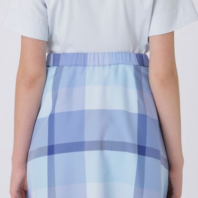 クレストブリッジチェックライトクロッシングツイルスカート | BLUE