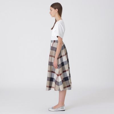 クレストブリッジチェックライトクロッシングツイルスカート | BLUE