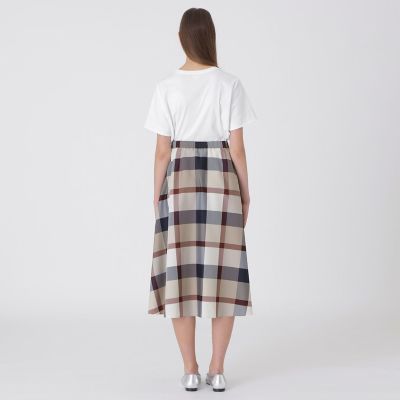 クレストブリッジチェックライトクロッシングツイルスカート | BLUE