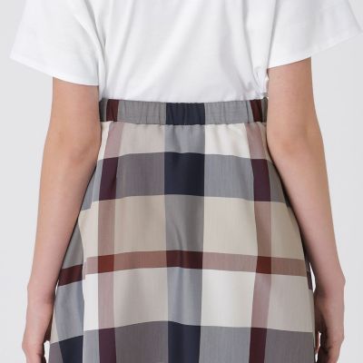クレストブリッジチェックライトクロッシングツイルスカート | BLUE