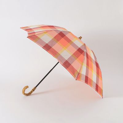＜BLUE LABEL CRESTBRIDGE (Women)＞クレストブリッジチェックコットンリネン折り畳み傘