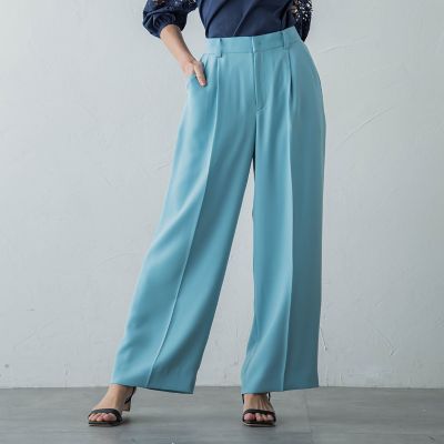 ＭＩＬＩＯＮＥ　ＤＯＵＢＬＥＳＡＴＩＮワイドパンツ≪洗濯機で洗える≫