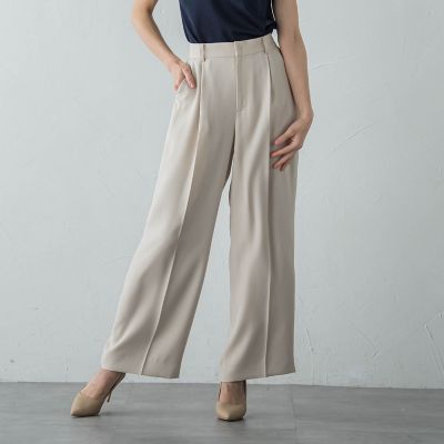 ＭＩＬＩＯＮＥ　ＤＯＵＢＬＥＳＡＴＩＮワイドパンツ≪洗濯機で洗える≫