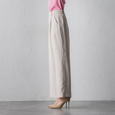 ＭＩＬＩＯＮＥ　ＤＯＵＢＬＥＳＡＴＩＮワイドパンツ≪洗濯機で洗える≫