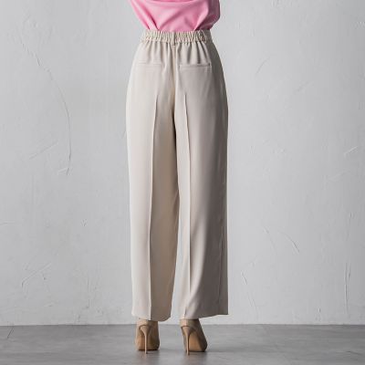 ＭＩＬＩＯＮＥ　ＤＯＵＢＬＥＳＡＴＩＮワイドパンツ≪洗濯機で洗える≫