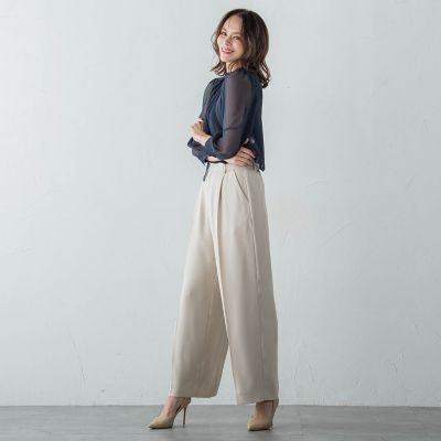 ＭＩＬＩＯＮＥ　ＤＯＵＢＬＥＳＡＴＩＮワイドパンツ≪洗濯機で洗える≫
