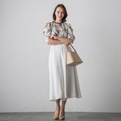 バックサテンジョーゼットパンツ≪洗濯機で洗える≫