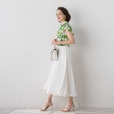 バックサテンジョーゼットパンツ≪洗濯機で洗える≫