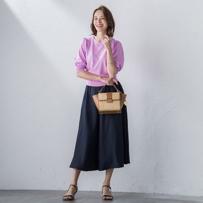 バックサテンジョーゼットパンツ≪洗濯機で洗える≫