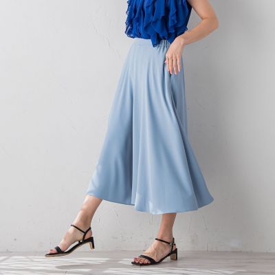 バックサテンジョーゼットパンツ≪洗濯機で洗える≫