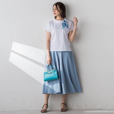 バックサテンジョーゼットパンツ≪洗濯機で洗える≫