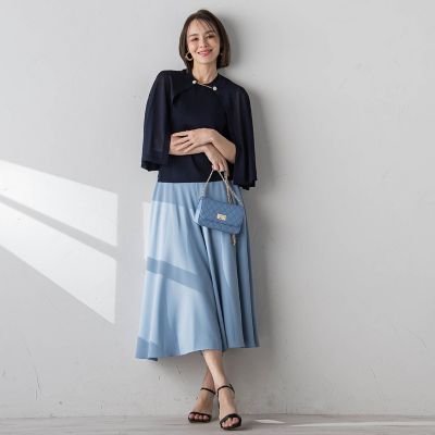 バックサテンジョーゼットパンツ≪洗濯機で洗える≫