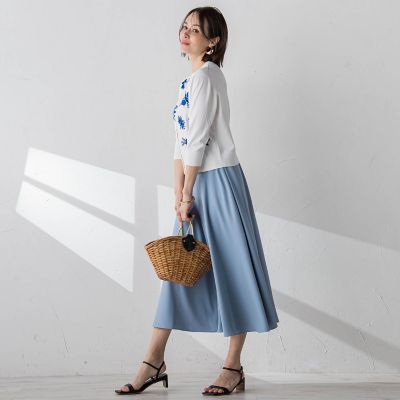 バックサテンジョーゼットパンツ≪洗濯機で洗える≫