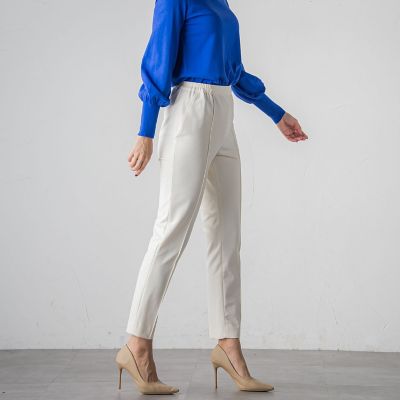 ダブルクロスバックピーチテーパードパンツ≪洗濯機で洗える≫