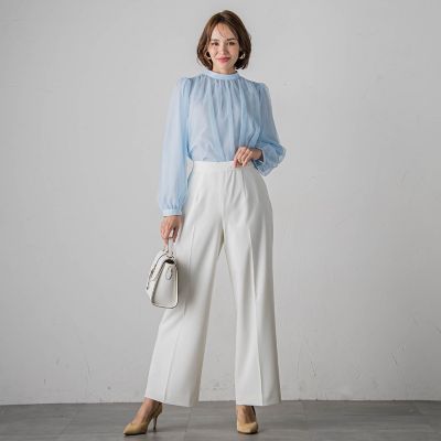 ライトダブルクロスワイドパンツ≪洗濯機で洗える≫