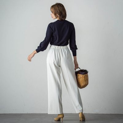 ライトダブルクロスワイドパンツ≪洗濯機で洗える≫
