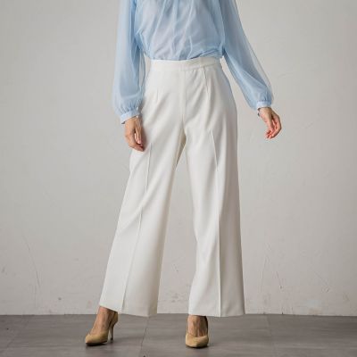ライトダブルクロスワイドパンツ≪洗濯機で洗える≫