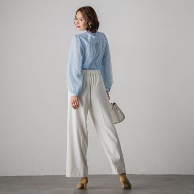 ライトダブルクロスワイドパンツ≪洗濯機で洗える≫