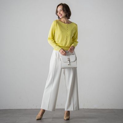 ライトダブルクロスワイドパンツ≪洗濯機で洗える≫