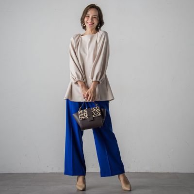 ライトダブルクロスワイドパンツ≪洗濯機で洗える≫