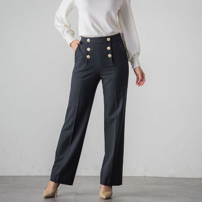 フランス綾ＴＲ２ＷＡＹストレッチワイドパンツ≪洗濯機で洗える≫