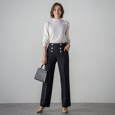 フランス綾ＴＲ２ＷＡＹストレッチワイドパンツ≪洗濯機で洗える≫