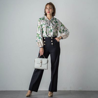 フランス綾ＴＲ２ＷＡＹストレッチワイドパンツ≪洗濯機で洗える≫