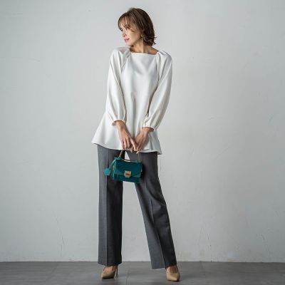 フランス綾ＴＲ２ＷＡＹストレッチワイドパンツ≪洗濯機で洗える≫