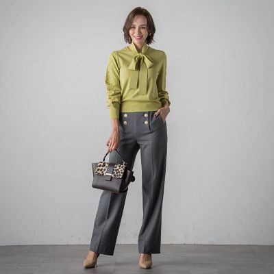 フランス綾ＴＲ２ＷＡＹストレッチワイドパンツ≪洗濯機で洗える≫