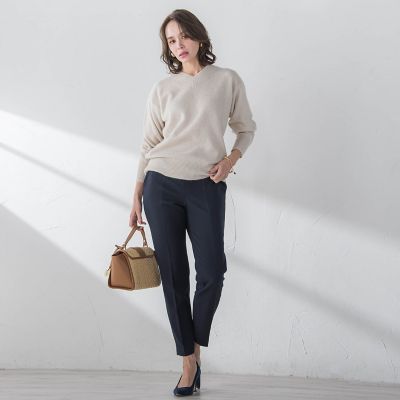 ツイル裏起毛テーパードパンツ≪洗濯機で洗える≫