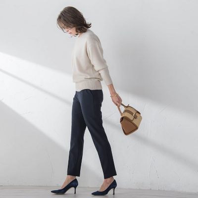 ツイル裏起毛テーパードパンツ≪洗濯機で洗える≫