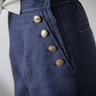 ラメデニムプリントワイドパンツ≪手洗い可能≫