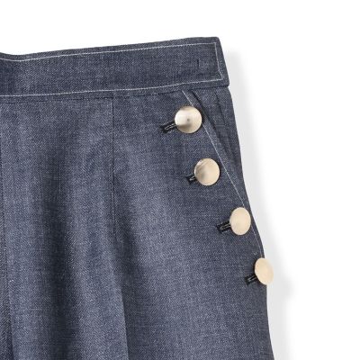 ラメデニムプリントワイドパンツ≪手洗い可能≫